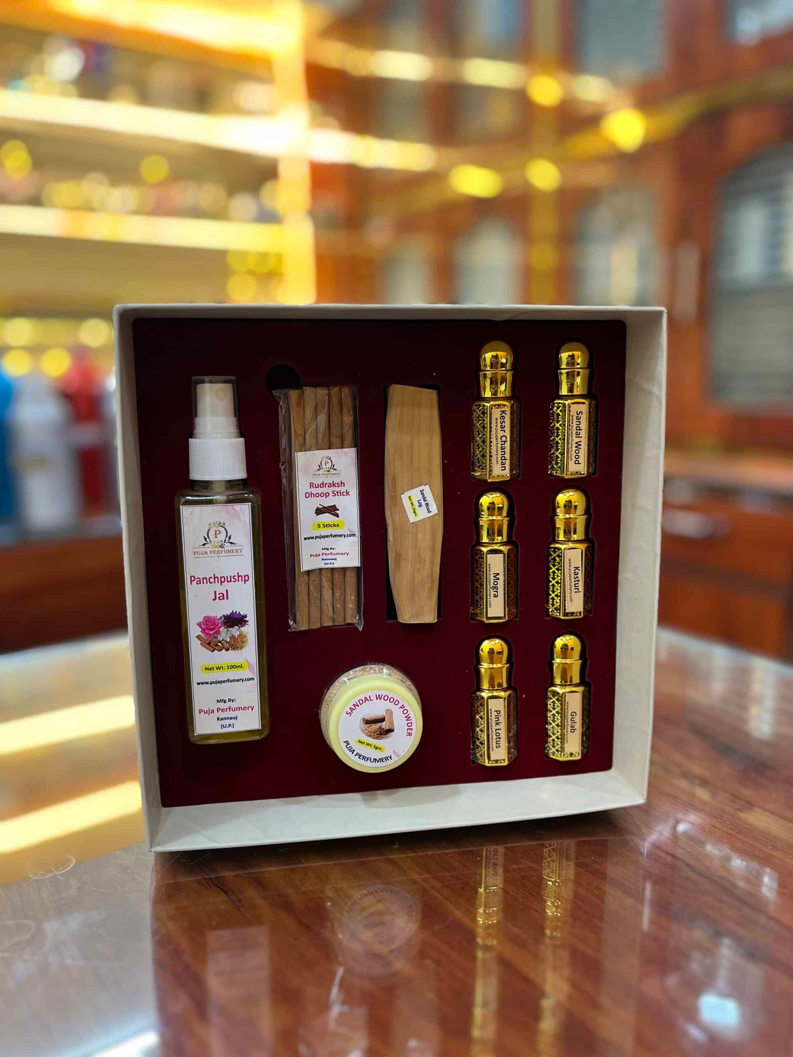 Sugandhit Devlok Attar Kit | Traditional Attar Gift Box | Pooja Fragrance Kit - Image 3